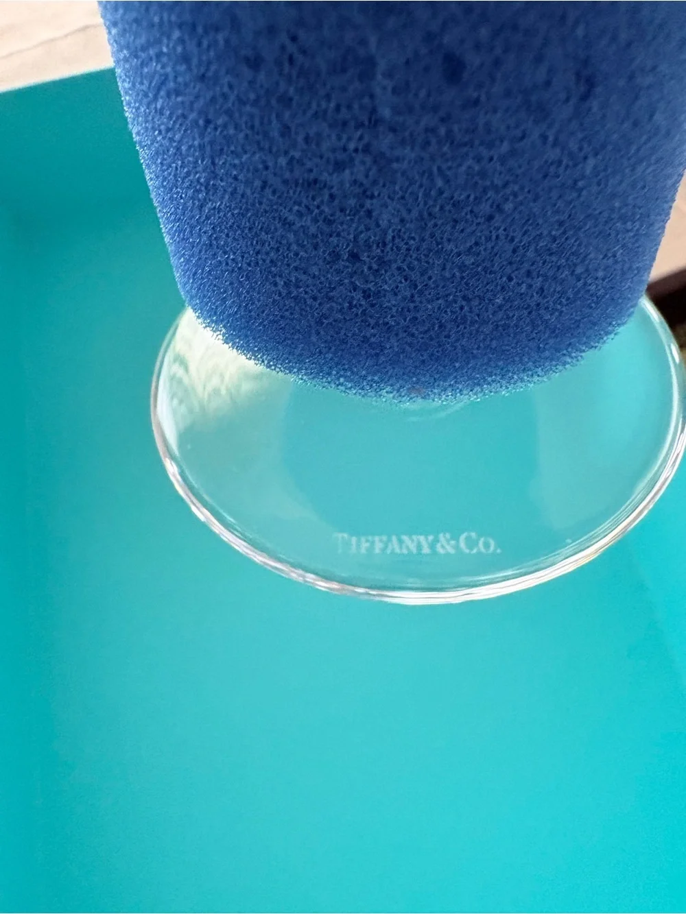 Tiffany & Co. Clear Crystal Champagne Flutes with Signature Blue Box